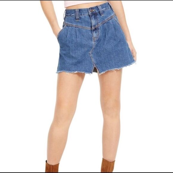 Free people Saratoga blue Jean skirt C26 - Picture 1 of 3